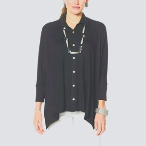 Marla Wynne Deep Navy Button Down Blouse